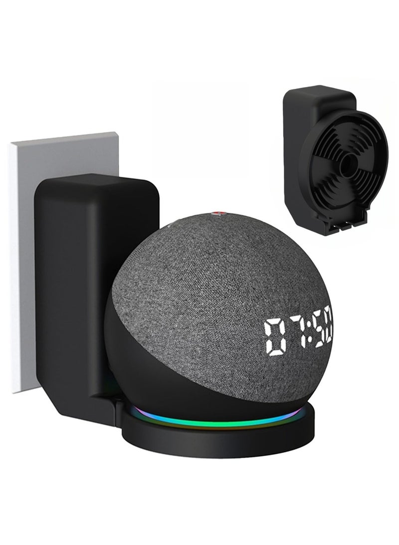 حامل تثبيت على الحائط لأجهزة Echo Dot من الجيل الخامس والرابع - حامل مكبر صوت ذكي موفر للمساحة مع ملاءمة آمنة وإدارة الكابلات - متوافق مع أجهزة Alexa (أسود) - Image 2